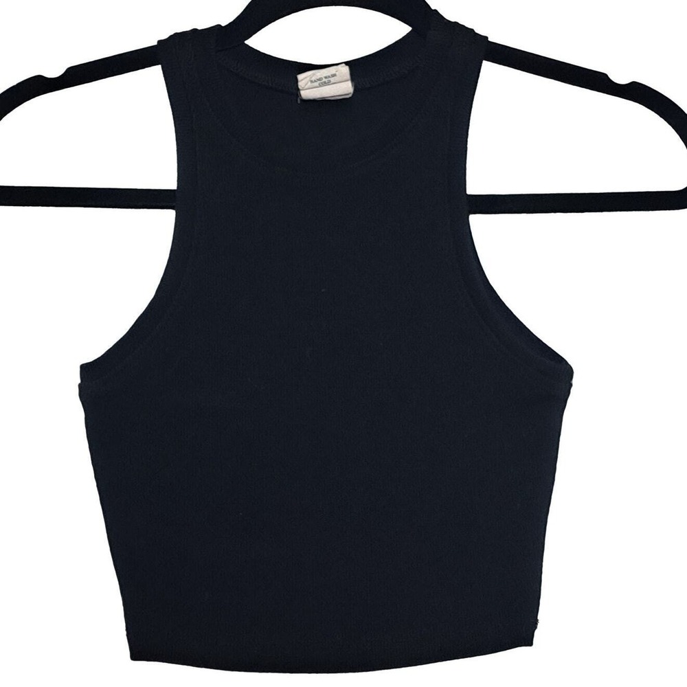 Destined Tank Top Women XS Black Ribbed Cropped Athletic Layer Workout‎ Leisure